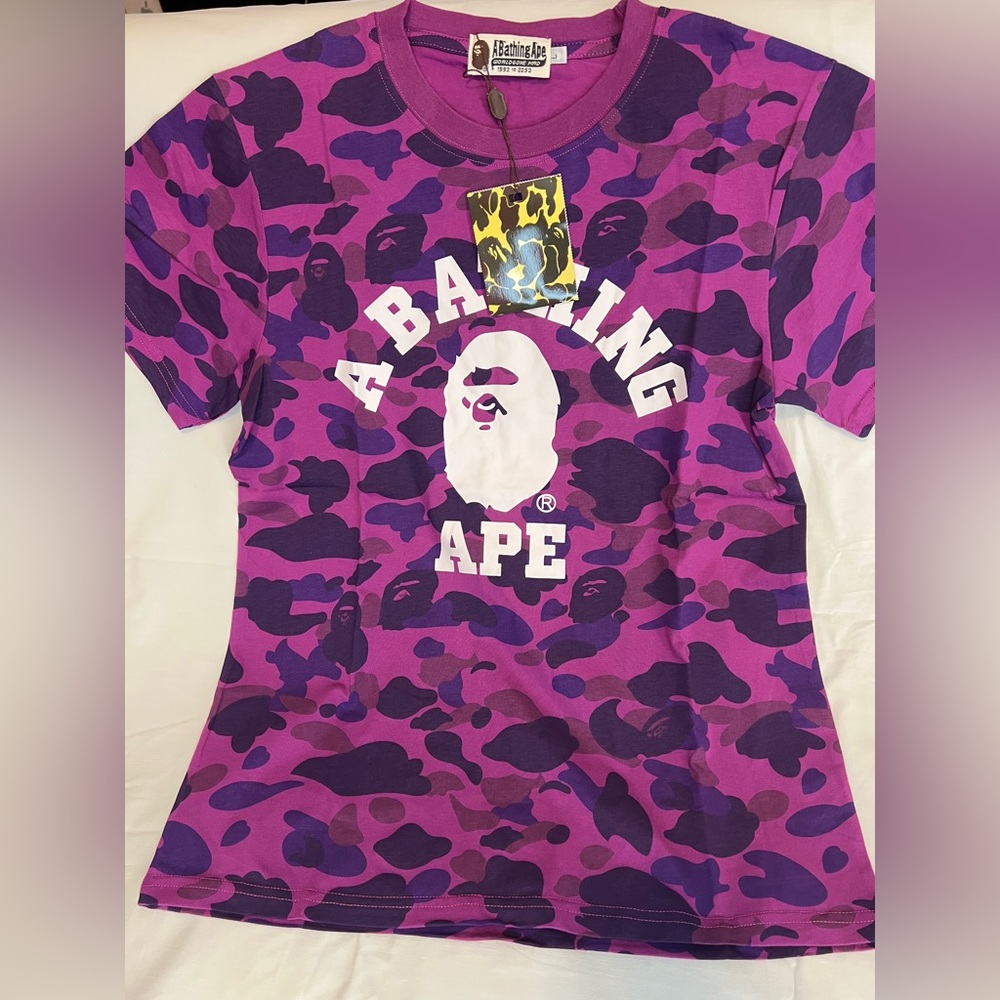 NWT BAPE A Bathing Ape' Purple Camo Tee
